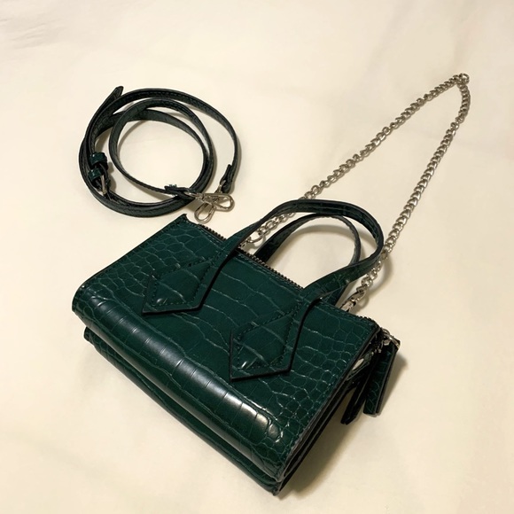 Zara Animal Print Mini Bag w. Strap | Emerald - Picture 3 of 8